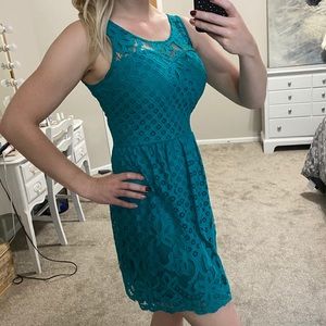 Xhilaration teal lace dress